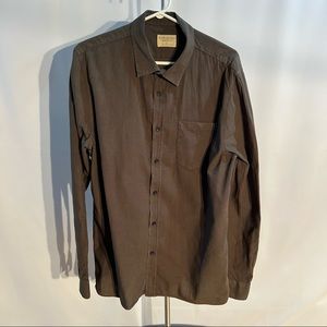 Mens Nudie 100% cotton L/S shirt. Kaki green colour size (L) reg fit.